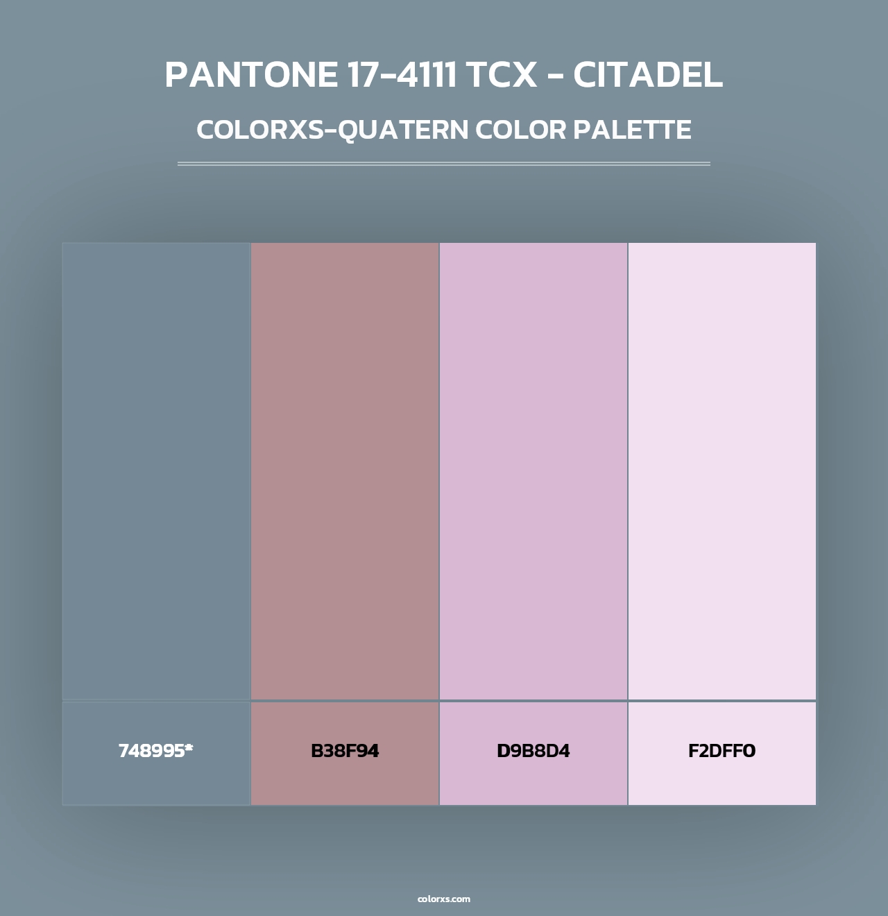 PANTONE 17-4111 TCX - Citadel - Colorxs Quad Palette