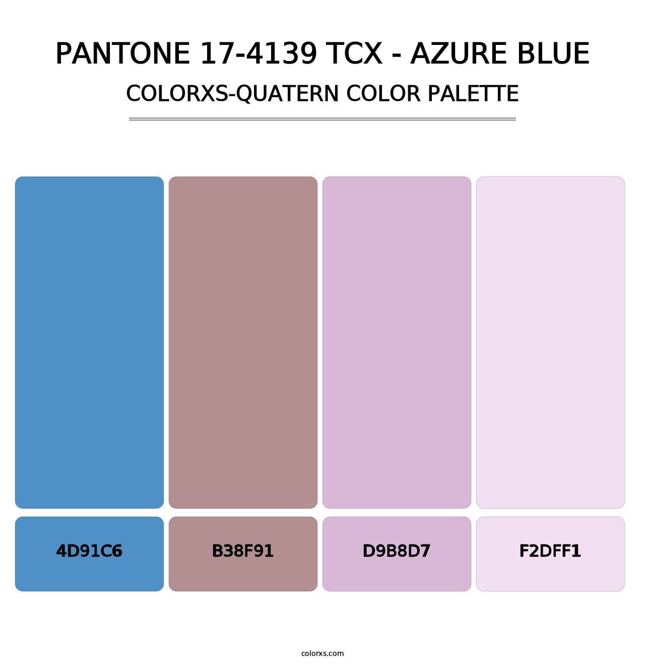 PANTONE 17-4139 TCX - Azure Blue - Colorxs Quatern Palette