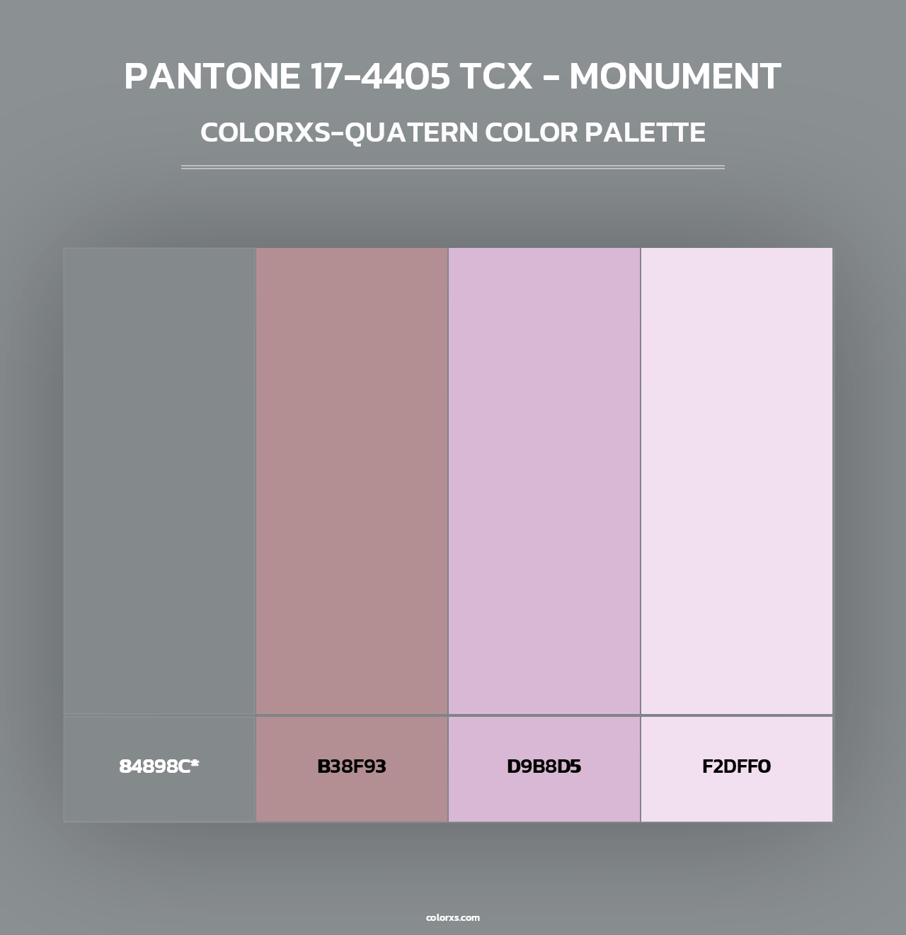 PANTONE 17-4405 TCX - Monument - Colorxs Quad Palette