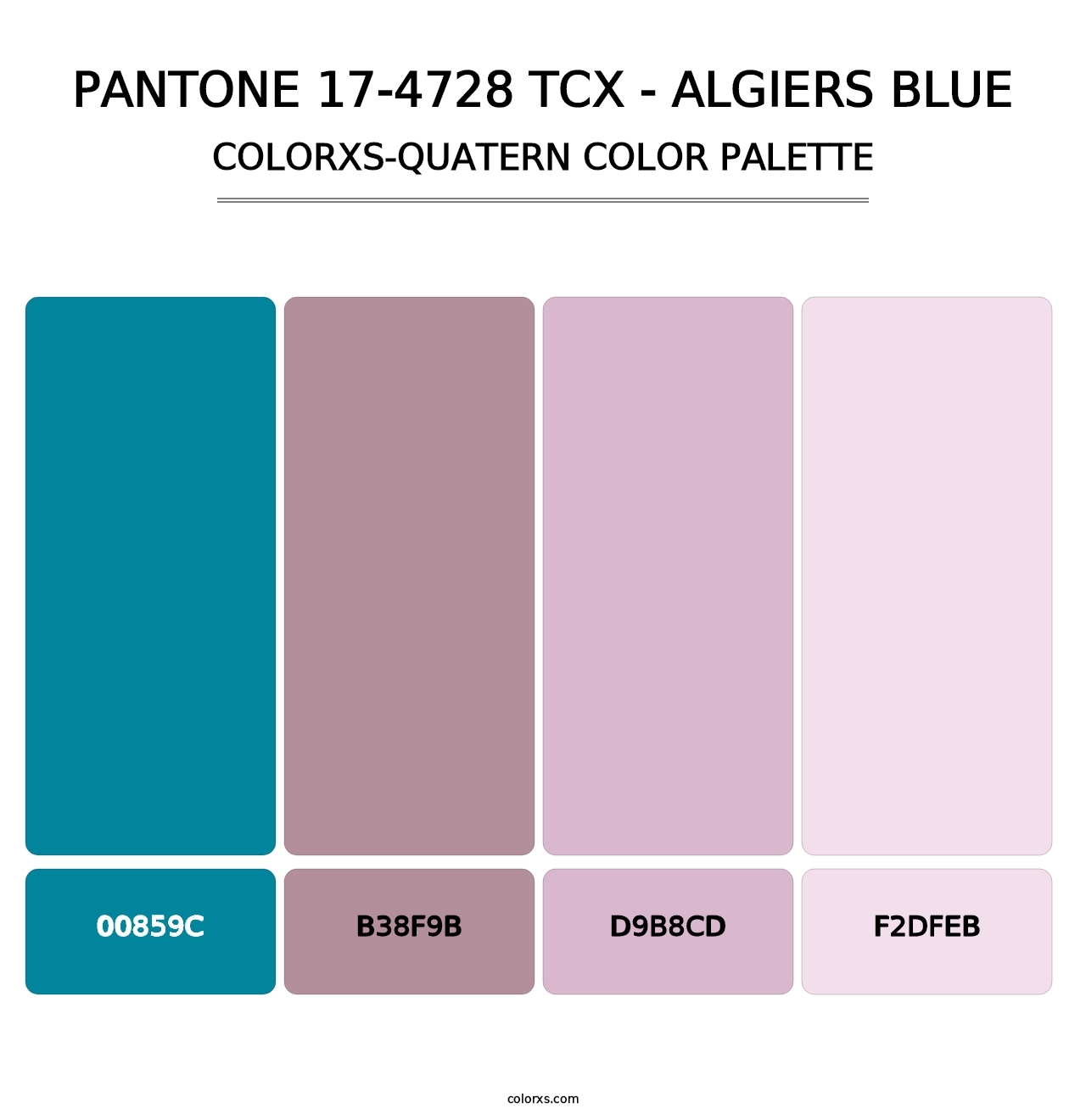 PANTONE 17-4728 TCX - Algiers Blue - Colorxs Quatern Palette