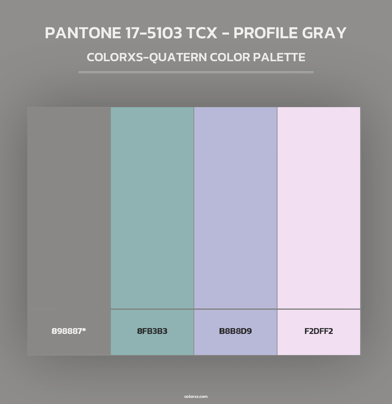PANTONE 17-5103 TCX - Profile Gray - Colorxs Quad Palette