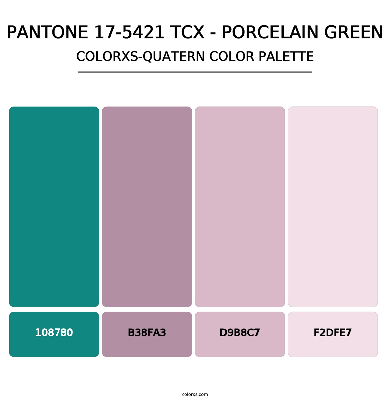 PANTONE 17-5421 TCX - Porcelain Green - Colorxs Quatern Palette