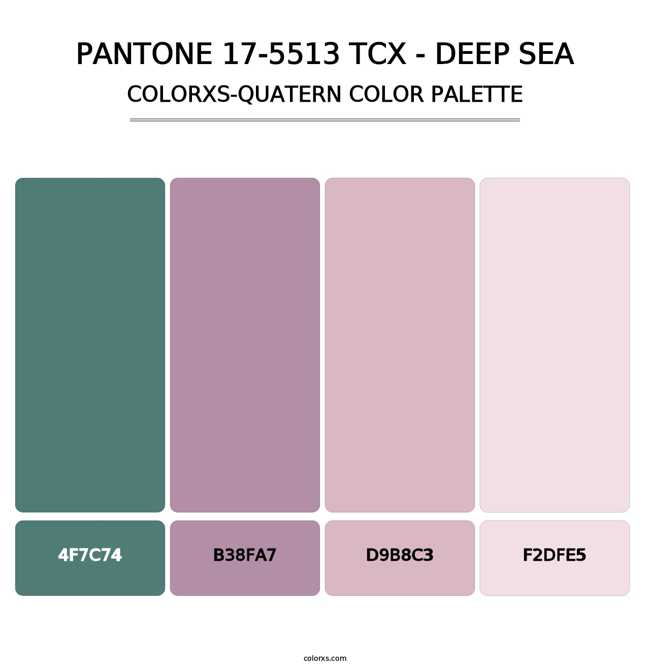 PANTONE 17-5513 TCX - Deep Sea - Colorxs Quatern Palette