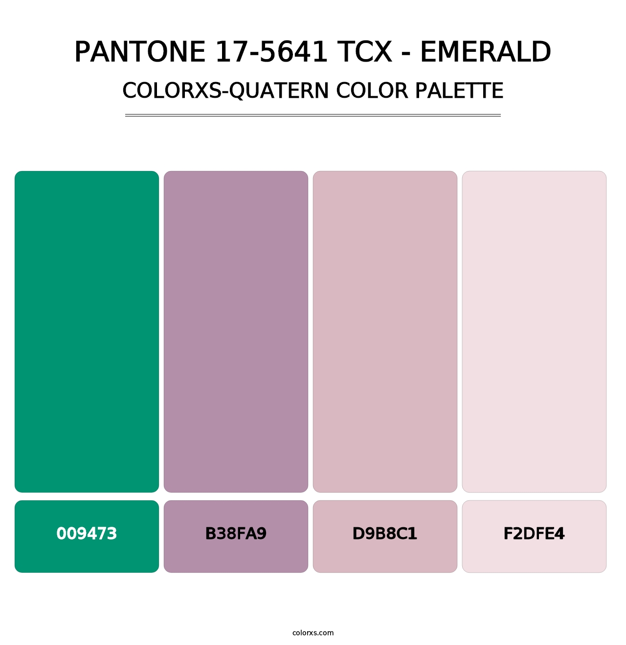 PANTONE 17-5641 TCX - Emerald - Colorxs Quatern Palette