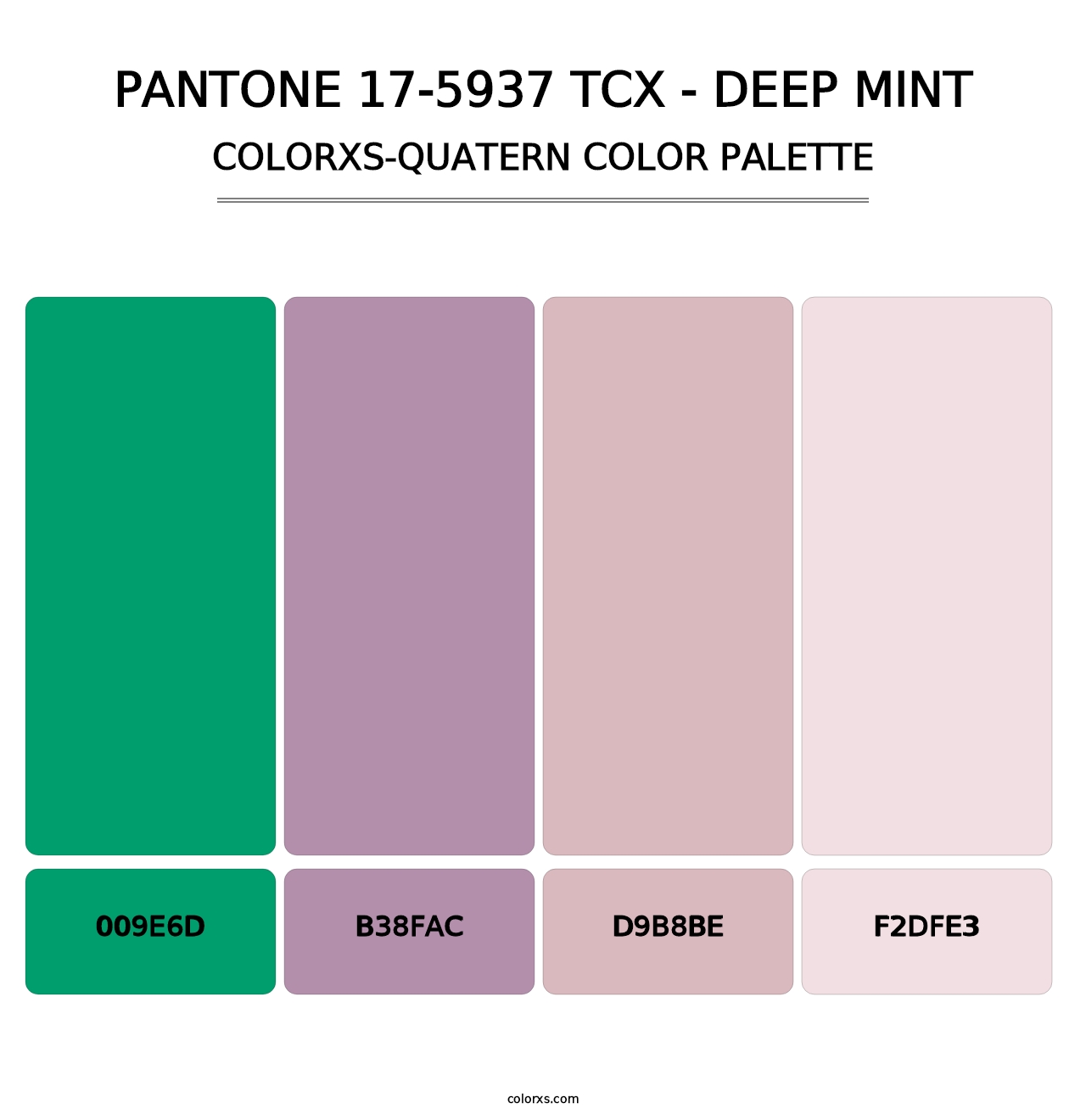 PANTONE 17-5937 TCX - Deep Mint - Colorxs Quatern Palette