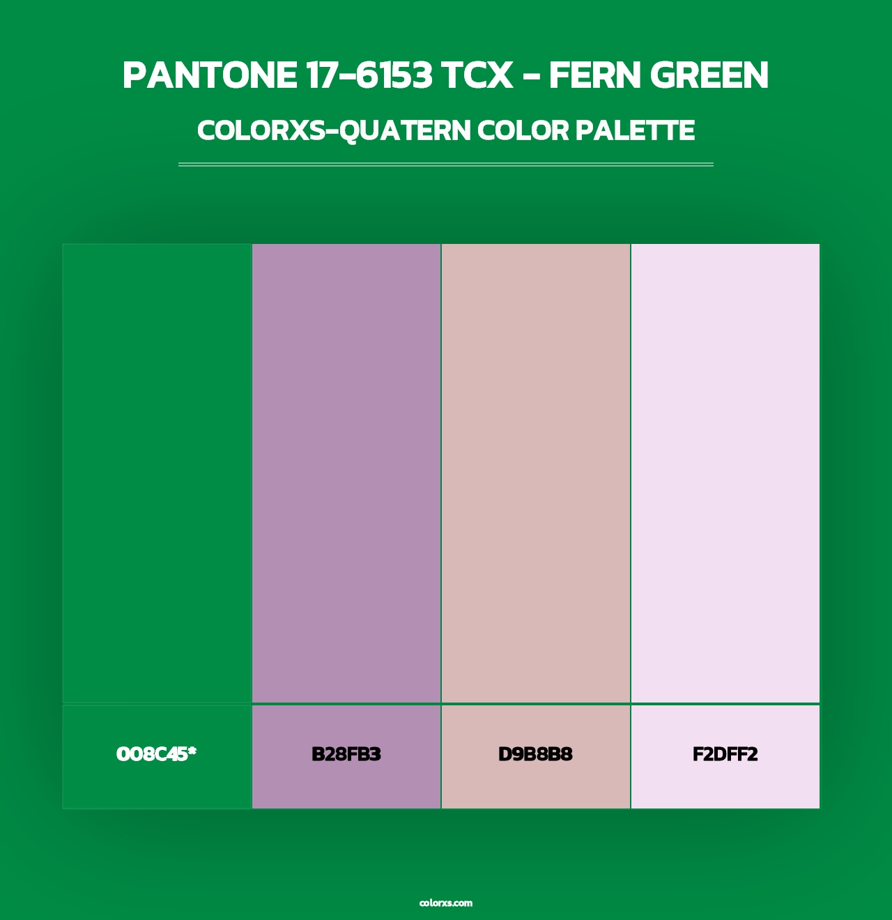PANTONE 17-6153 TCX - Fern Green - Colorxs Quad Palette