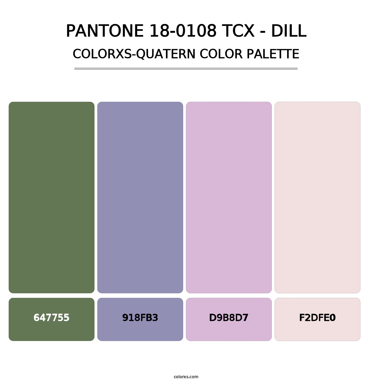 PANTONE 18-0108 TCX - Dill - Colorxs Quatern Palette