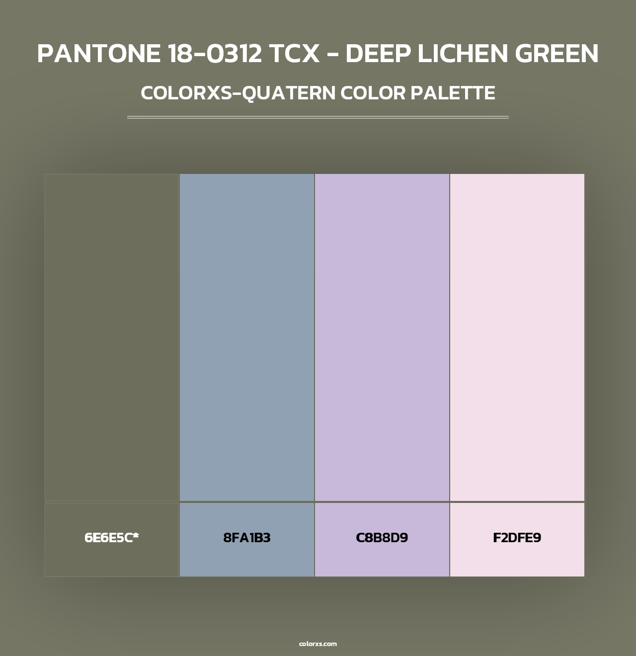 PANTONE 18-0312 TCX - Deep Lichen Green - Colorxs Quad Palette