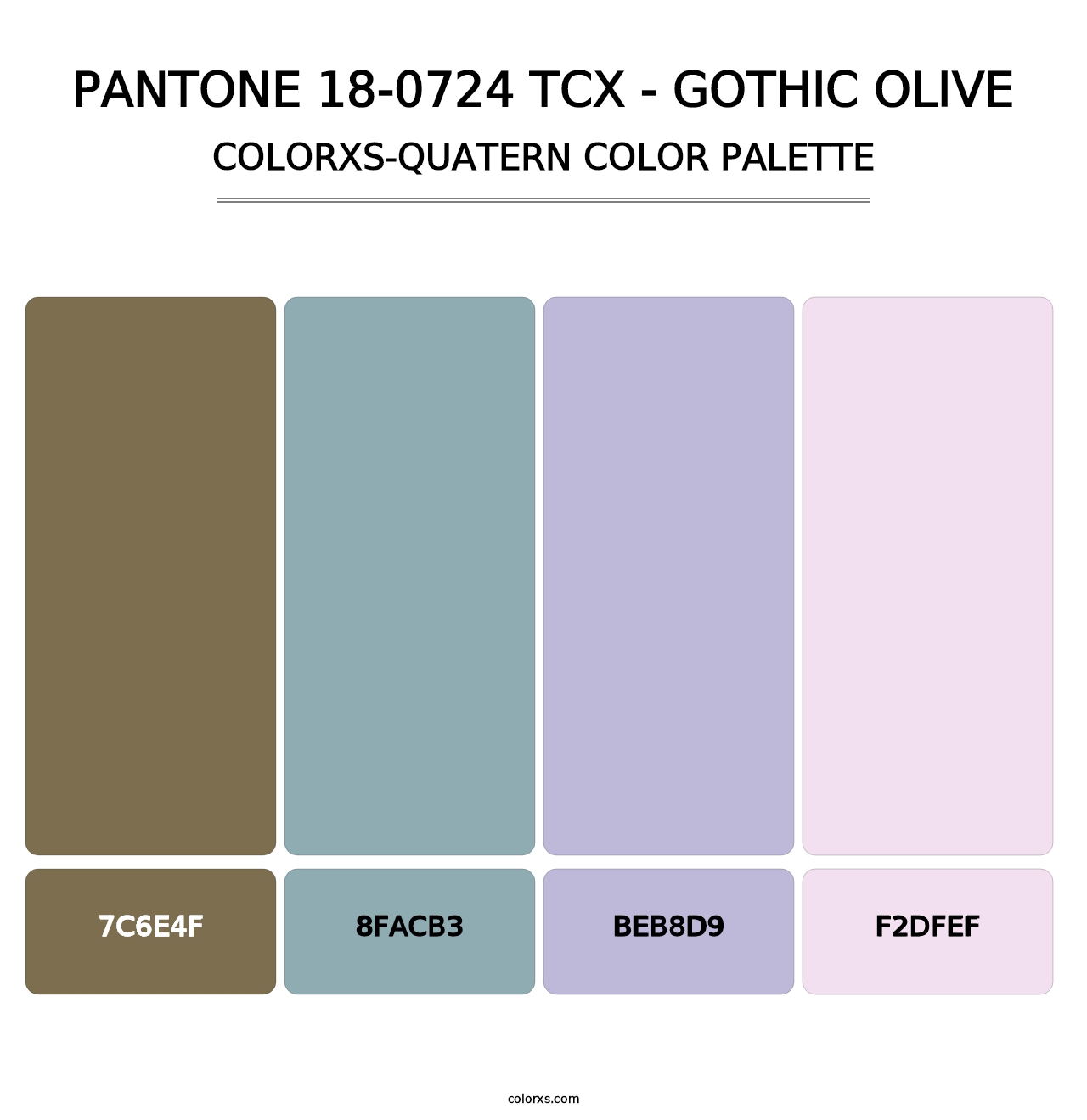 PANTONE 18-0724 TCX - Gothic Olive - Colorxs Quatern Palette
