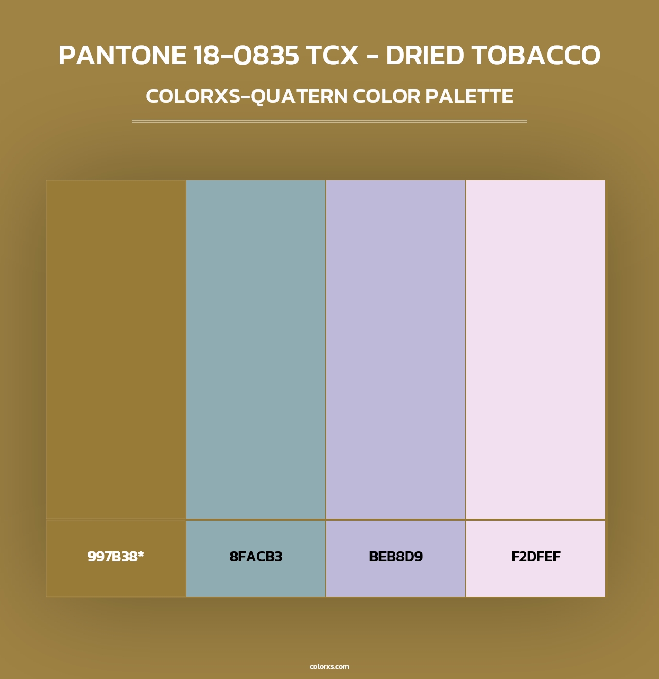 PANTONE 18-0835 TCX - Dried Tobacco - Colorxs Quad Palette