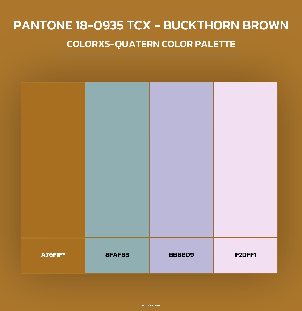 PANTONE 18-0935 TCX - Buckthorn Brown - Colorxs Quad Palette