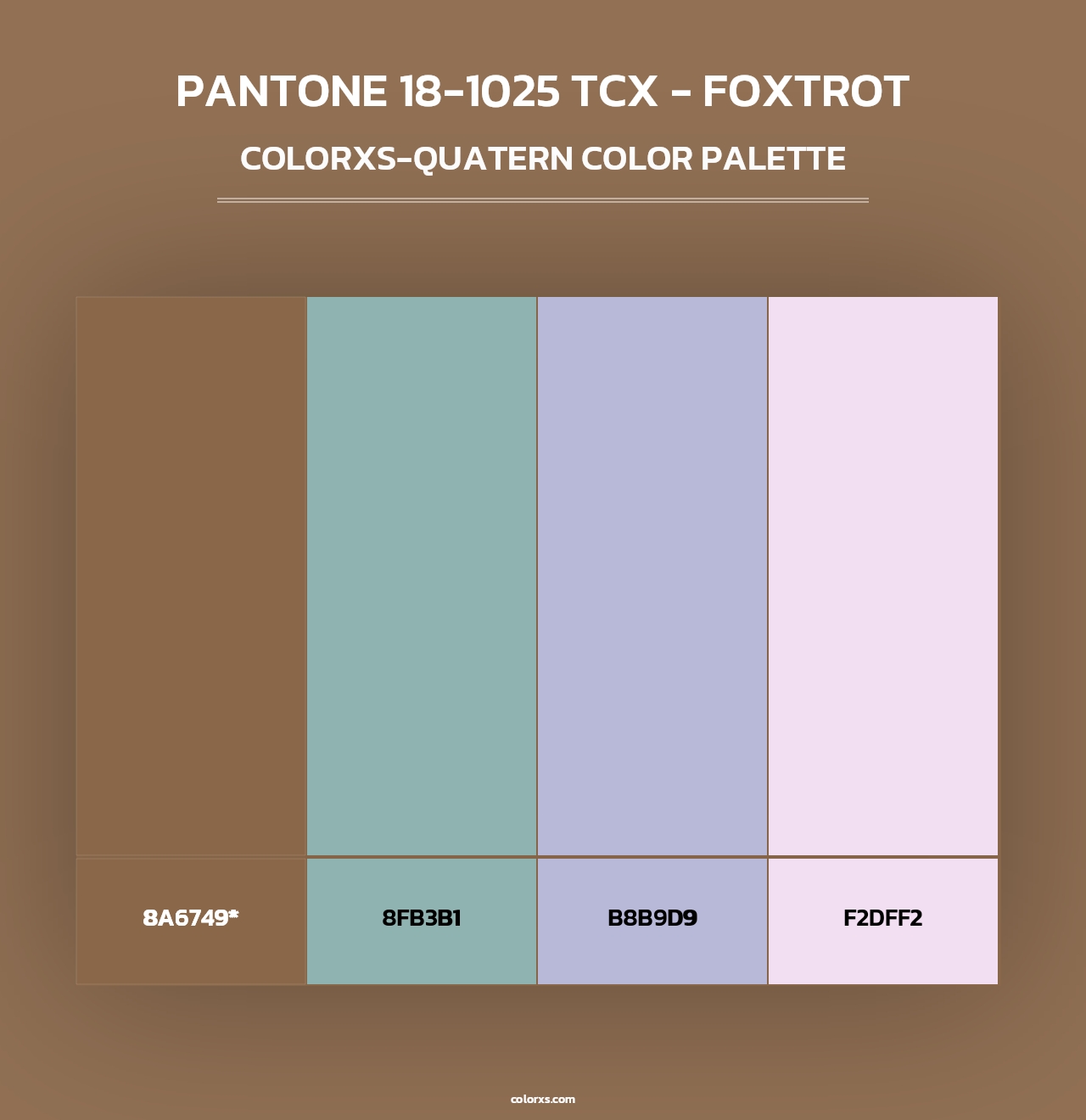 PANTONE 18-1025 TCX - Foxtrot - Colorxs Quad Palette