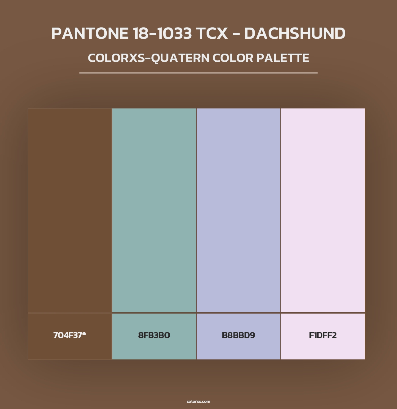 PANTONE 18-1033 TCX - Dachshund - Colorxs Quad Palette