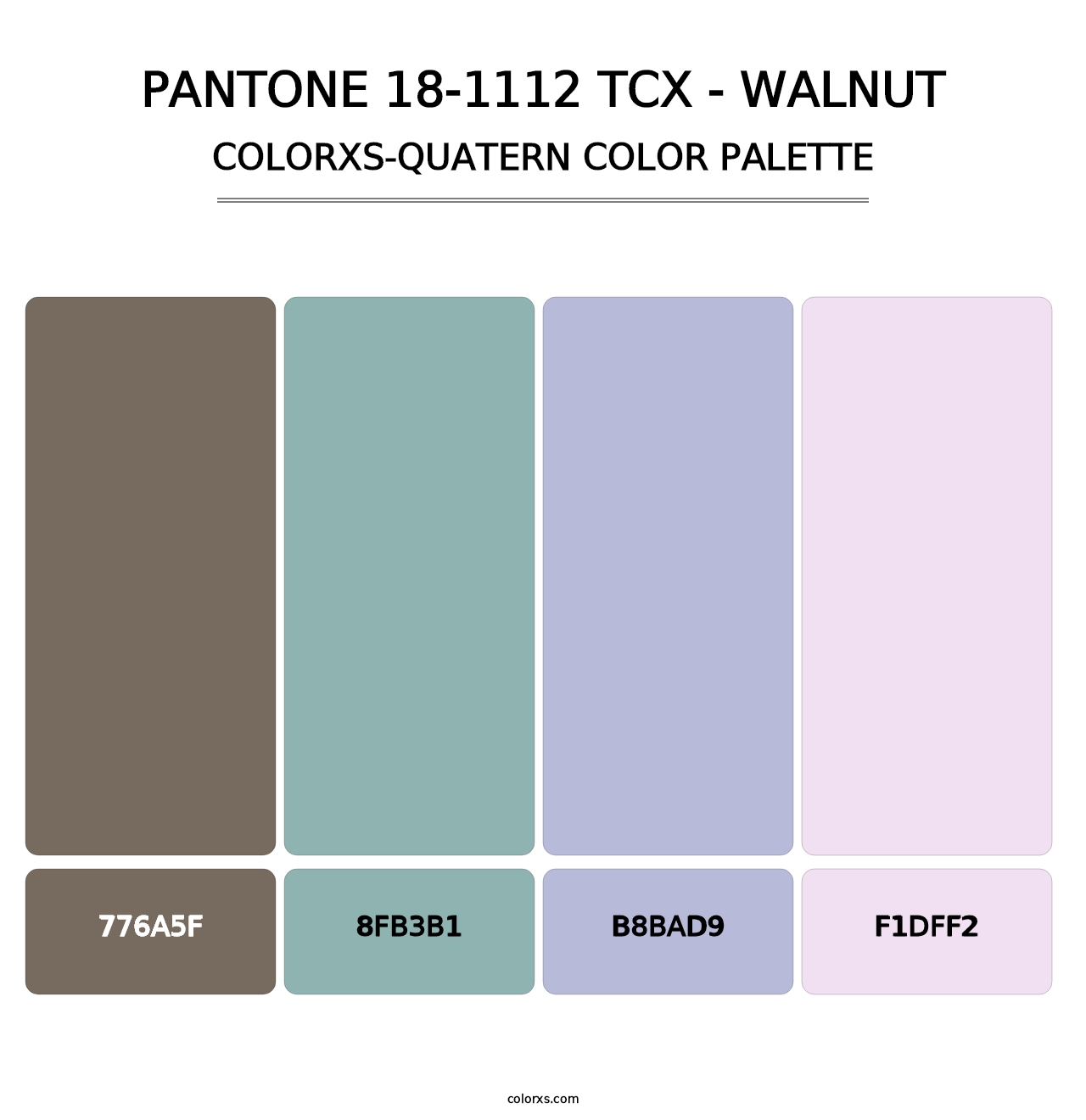 PANTONE 18-1112 TCX - Walnut - Colorxs Quatern Palette