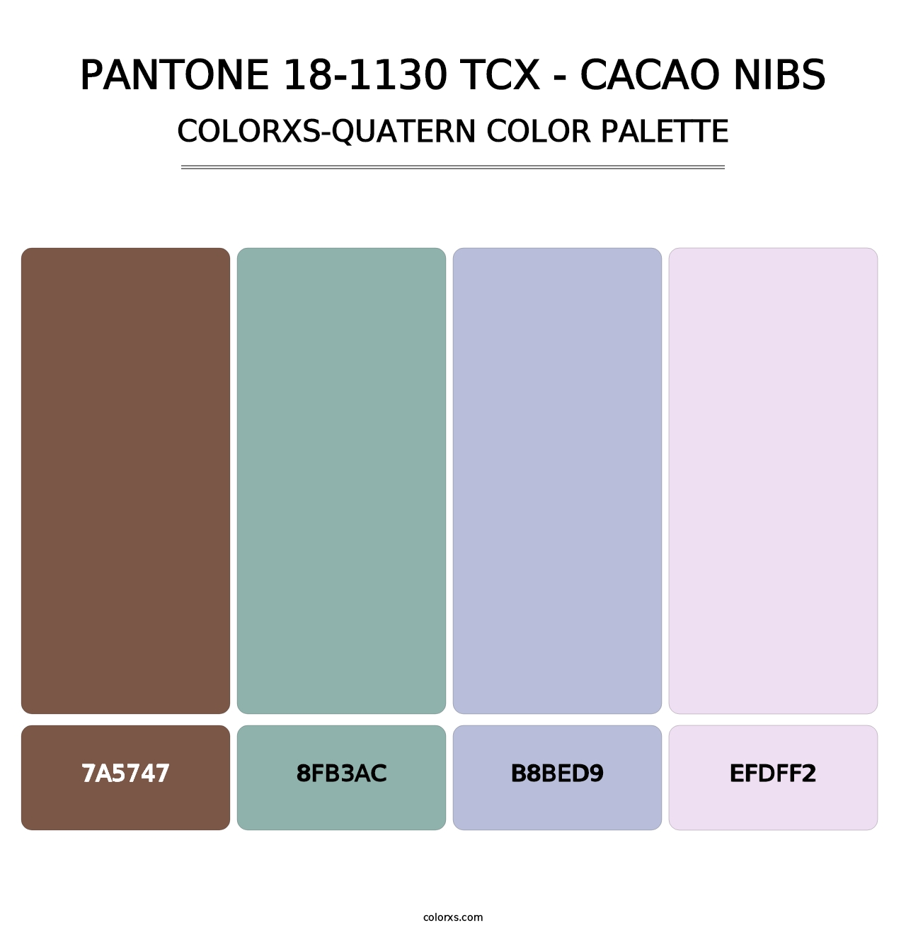 PANTONE 18-1130 TCX - Cacao Nibs - Colorxs Quatern Palette