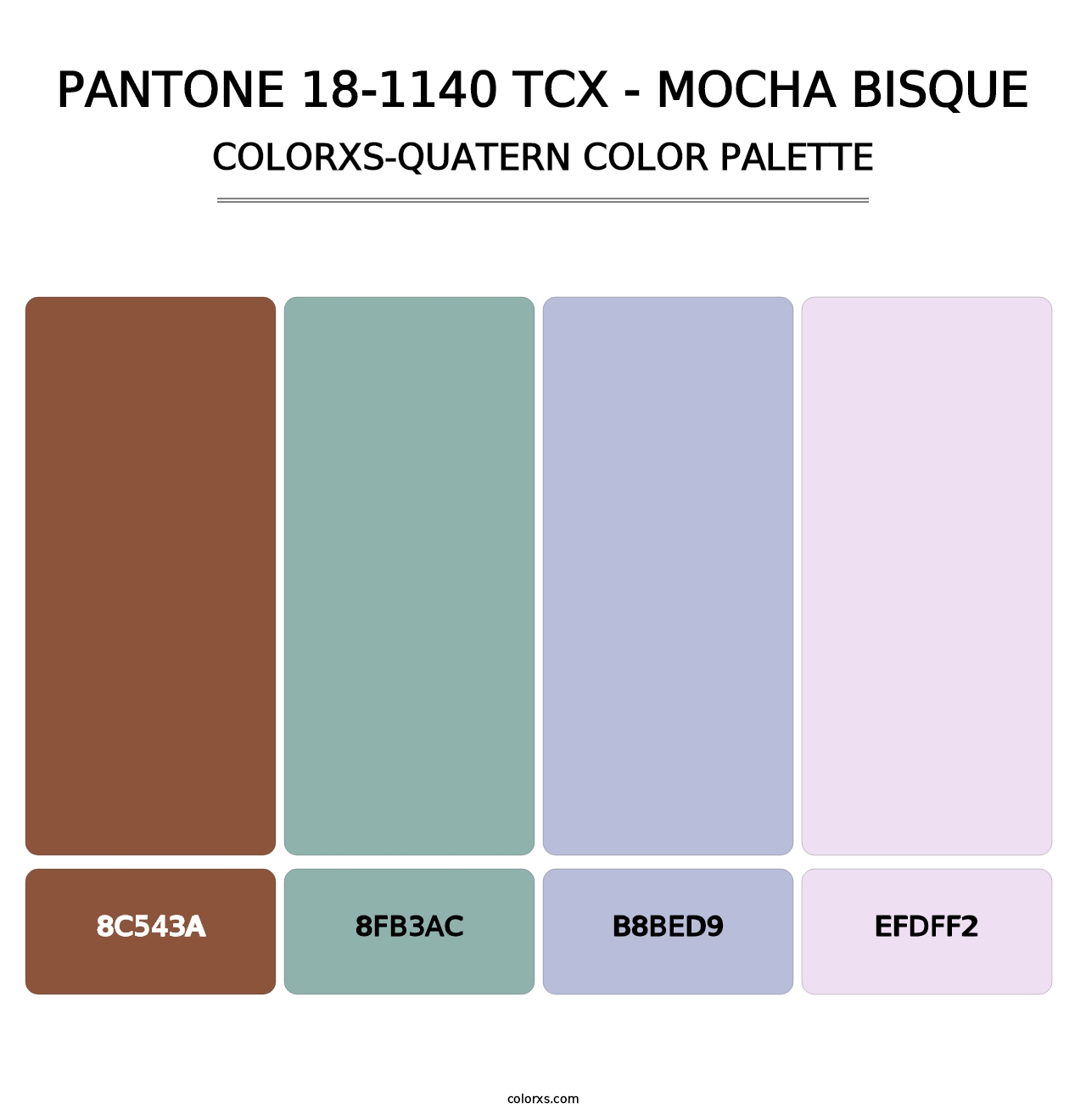 PANTONE 18-1140 TCX - Mocha Bisque - Colorxs Quatern Palette