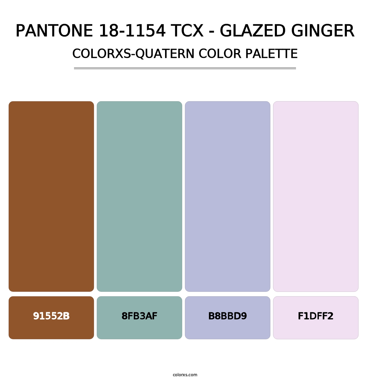 PANTONE 18-1154 TCX - Glazed Ginger - Colorxs Quatern Palette