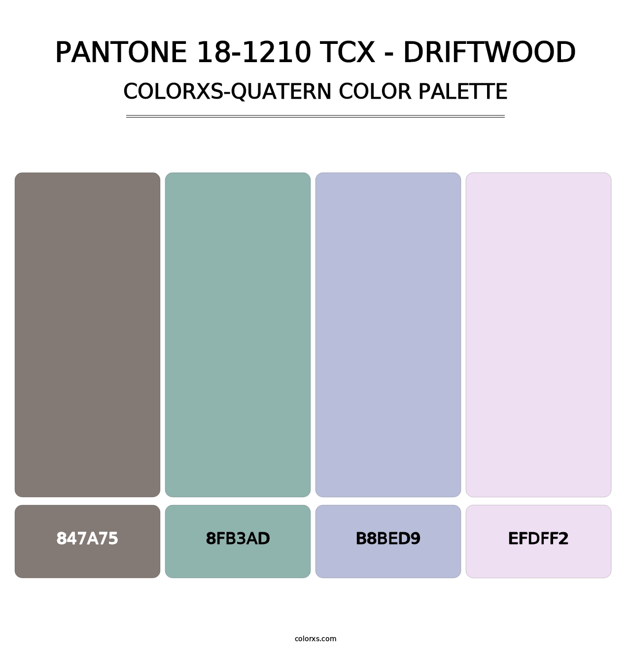 PANTONE 18-1210 TCX - Driftwood - Colorxs Quatern Palette