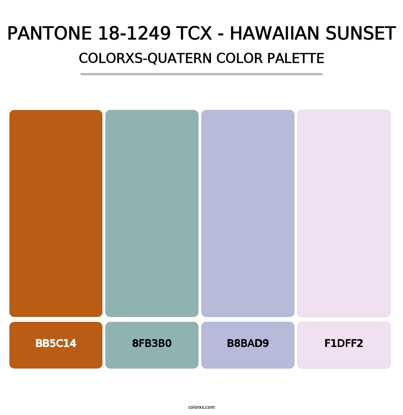 PANTONE 18-1249 TCX - Hawaiian Sunset - Colorxs Quatern Palette