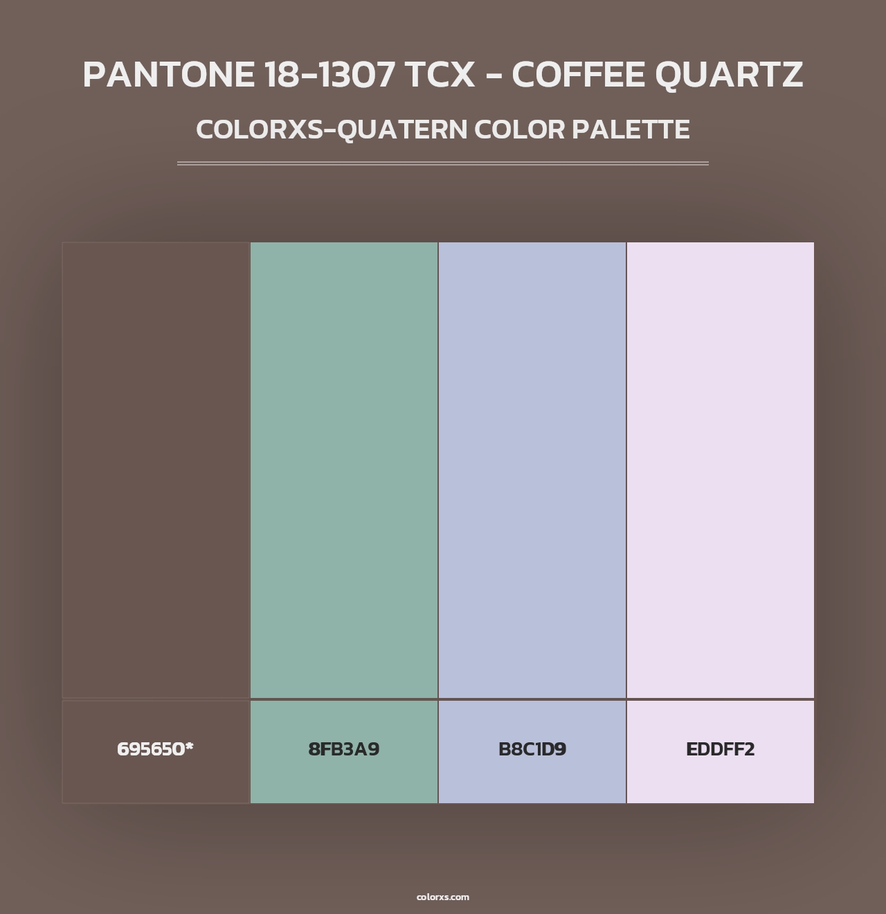 PANTONE 18-1307 TCX - Coffee Quartz - Colorxs Quad Palette