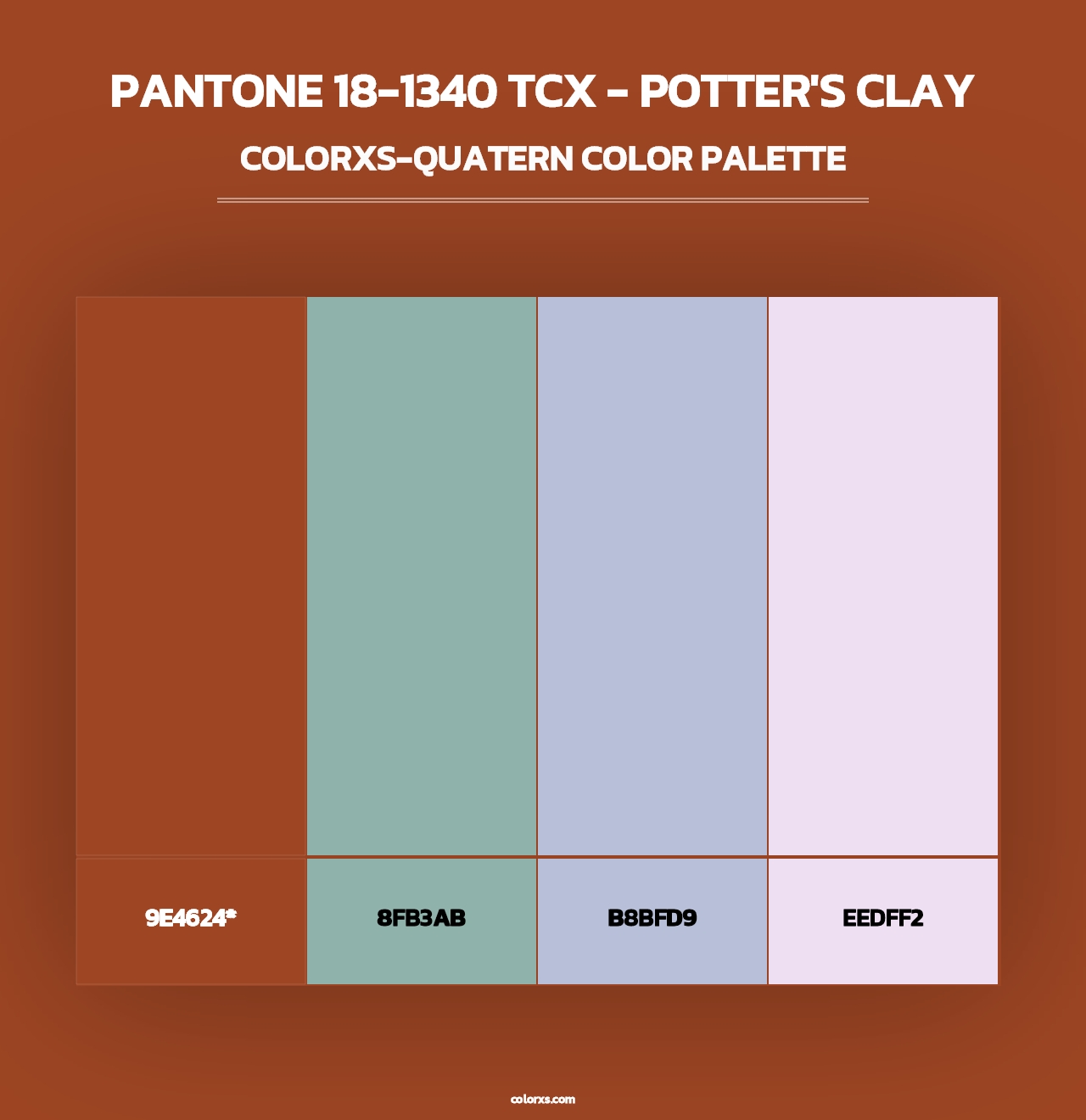 PANTONE 18-1340 TCX - Potter's Clay - Colorxs Quad Palette