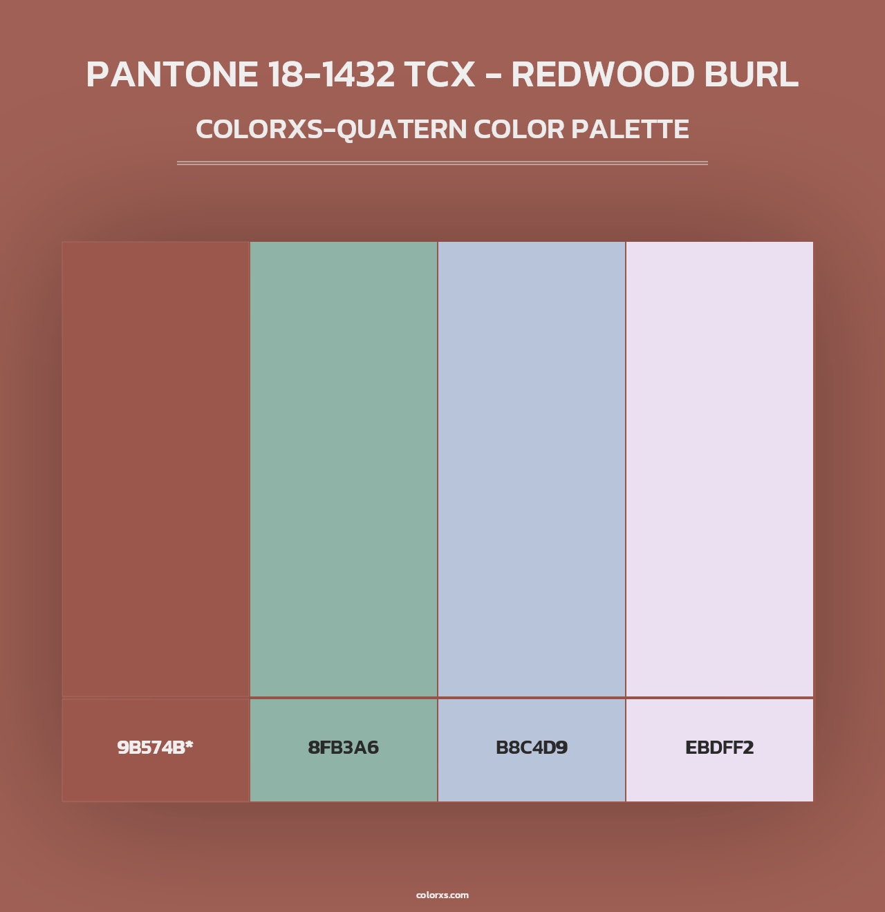 PANTONE 18-1432 TCX - Redwood Burl - Colorxs Quad Palette