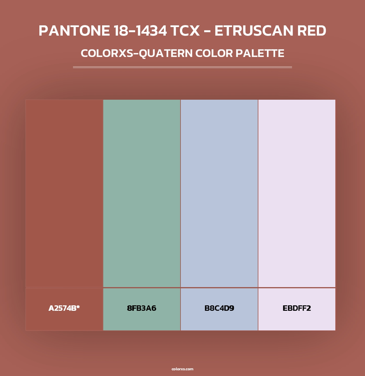 PANTONE 18-1434 TCX - Etruscan Red - Colorxs Quad Palette