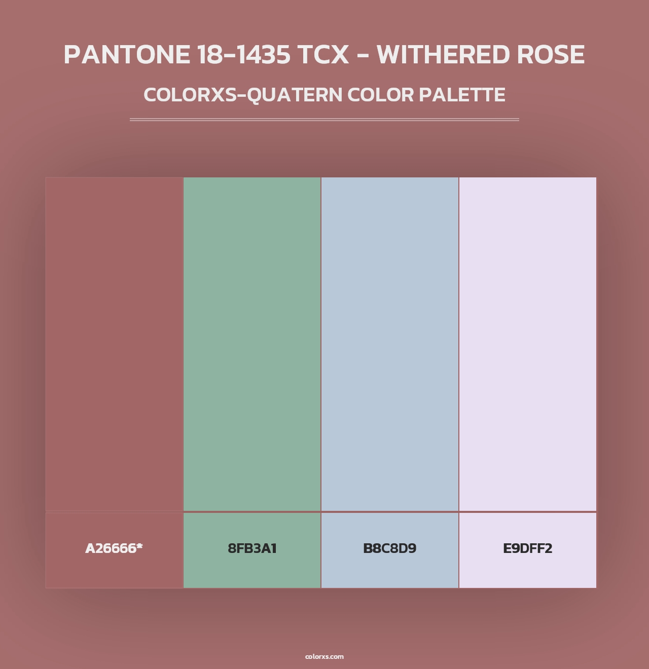 PANTONE 18-1435 TCX - Withered Rose - Colorxs Quad Palette