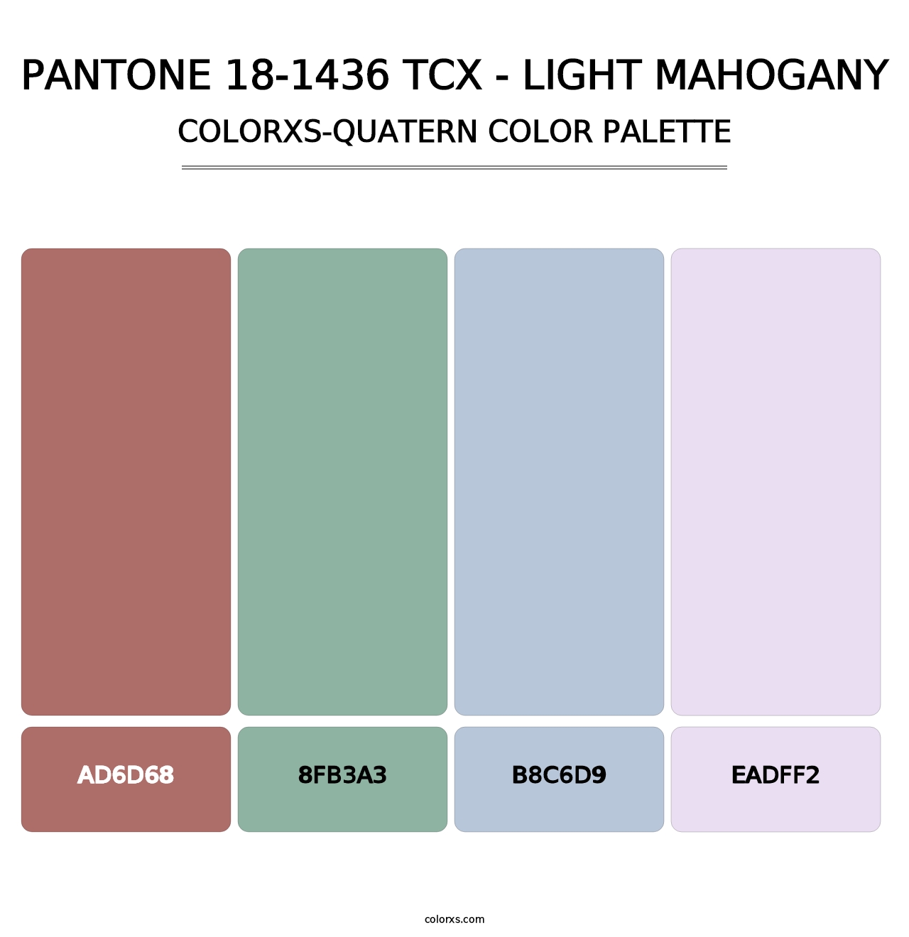 PANTONE 18-1436 TCX - Light Mahogany - Colorxs Quatern Palette
