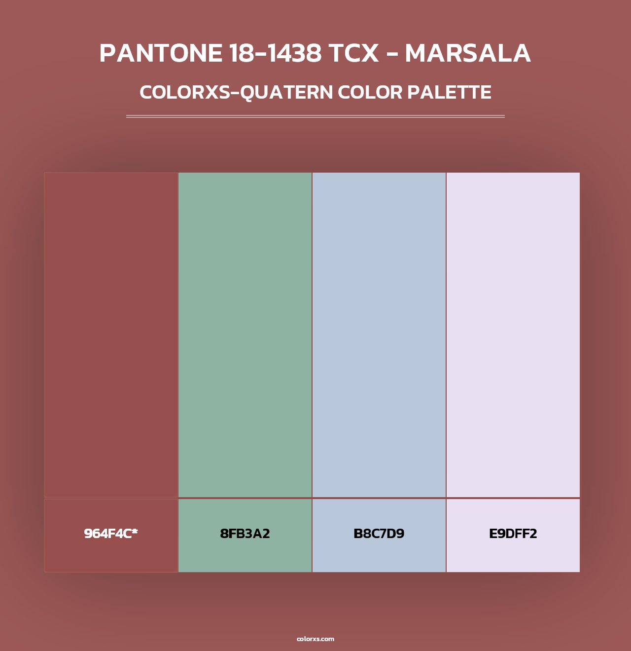 PANTONE 18-1438 TCX - Marsala - Colorxs Quad Palette