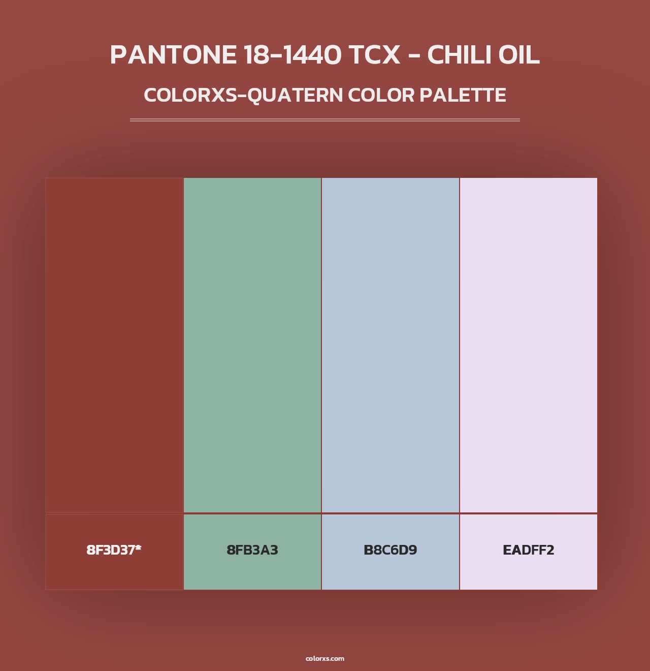 PANTONE 18-1440 TCX - Chili Oil - Colorxs Quad Palette