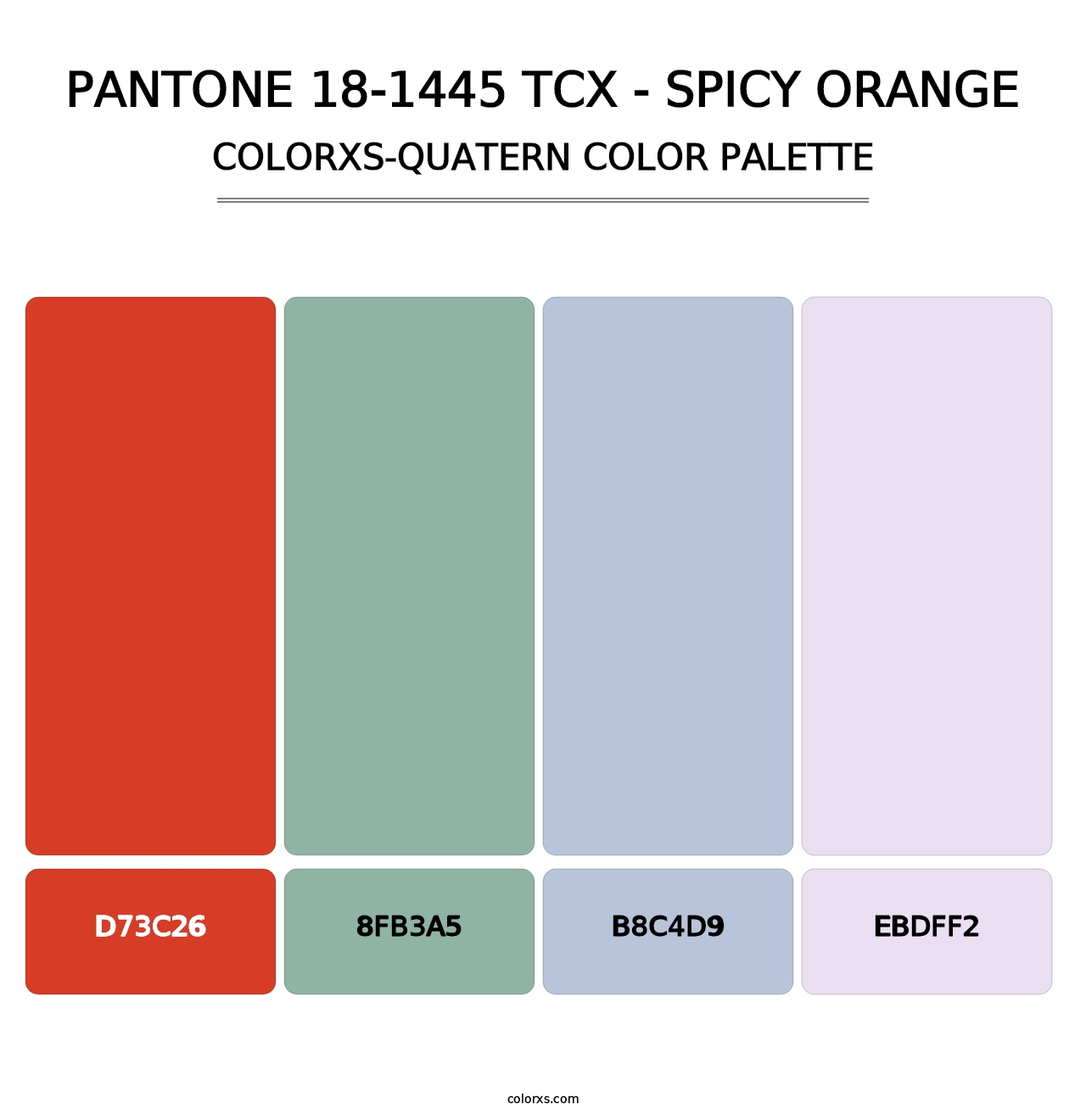 PANTONE 18-1445 TCX - Spicy Orange - Colorxs Quatern Palette