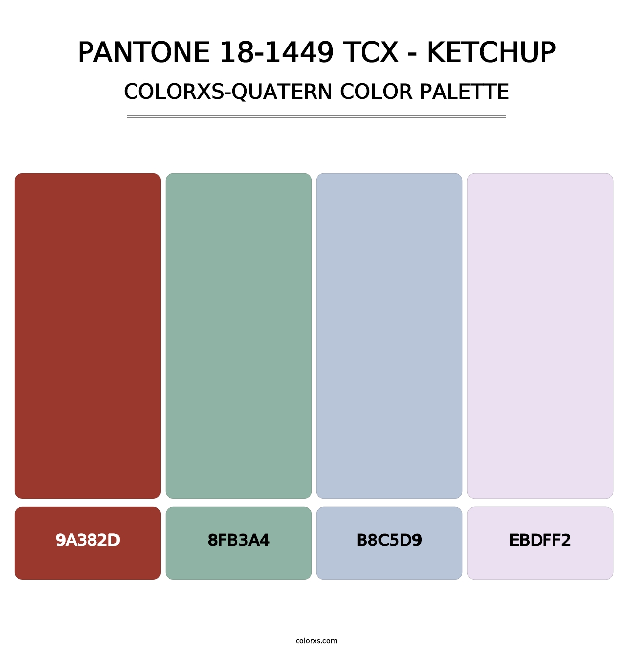 PANTONE 18-1449 TCX - Ketchup - Colorxs Quatern Palette