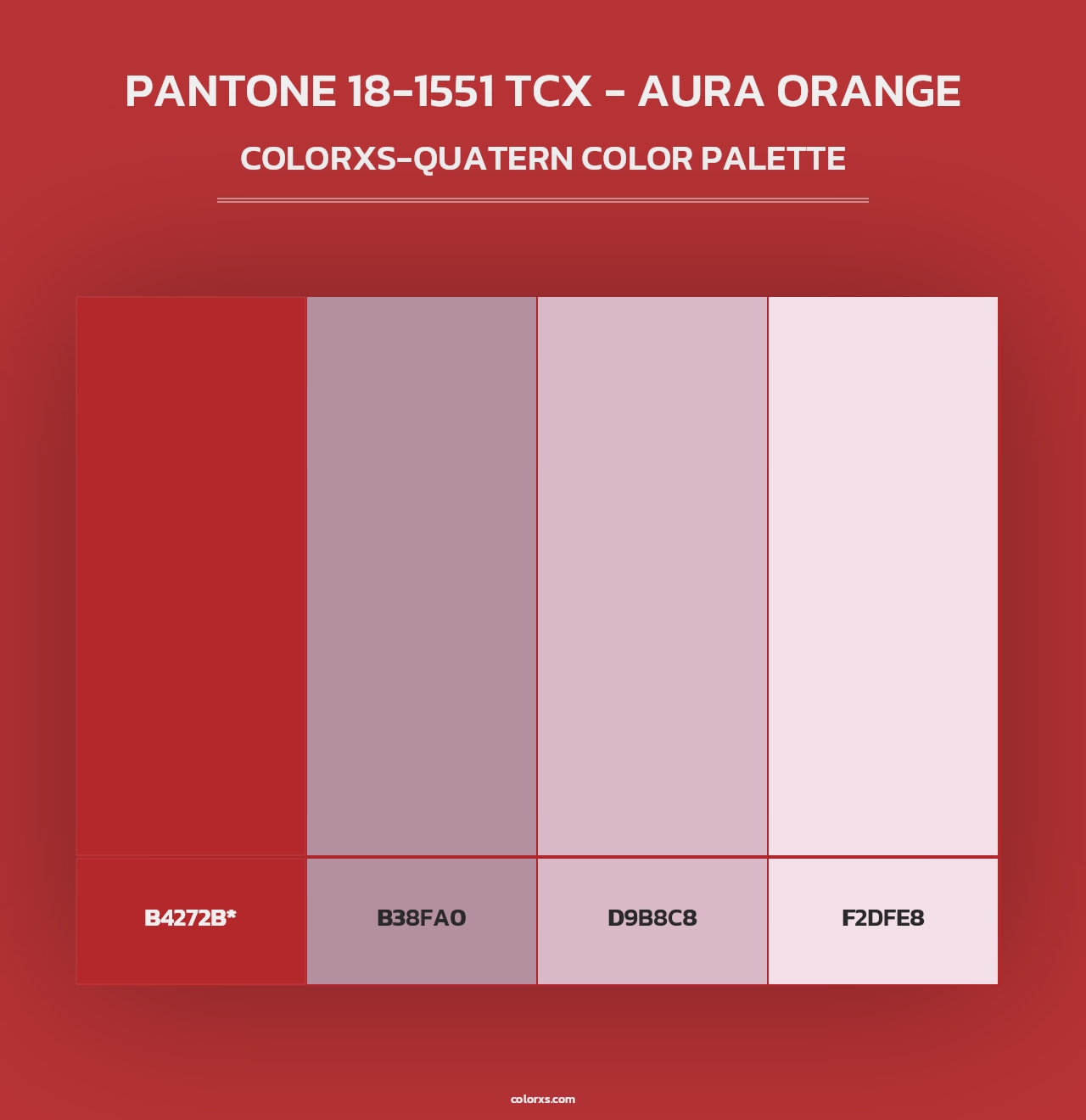 PANTONE 18-1551 TCX - Aura Orange - Colorxs Quad Palette