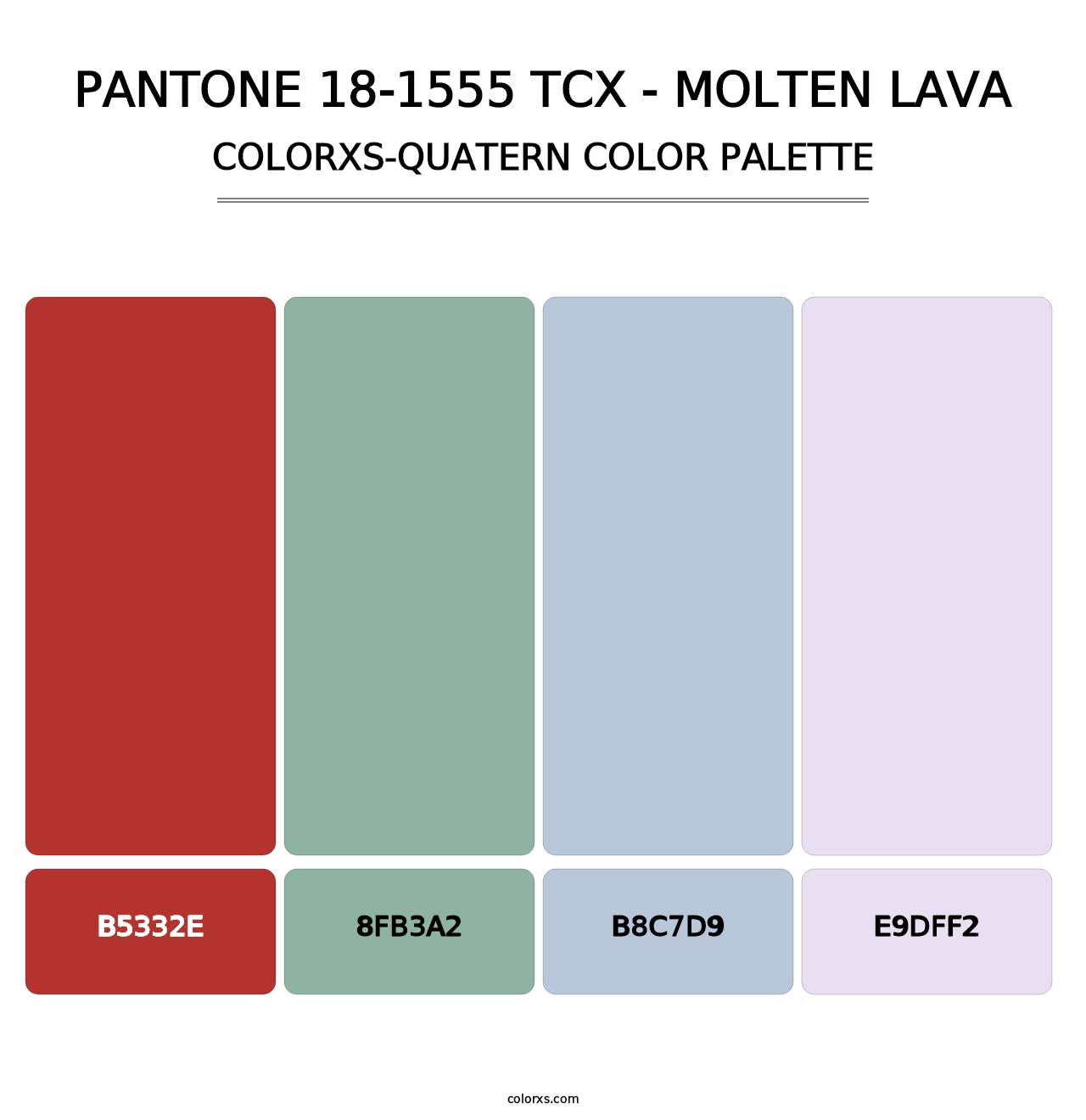 PANTONE 18-1555 TCX - Molten Lava - Colorxs Quatern Palette