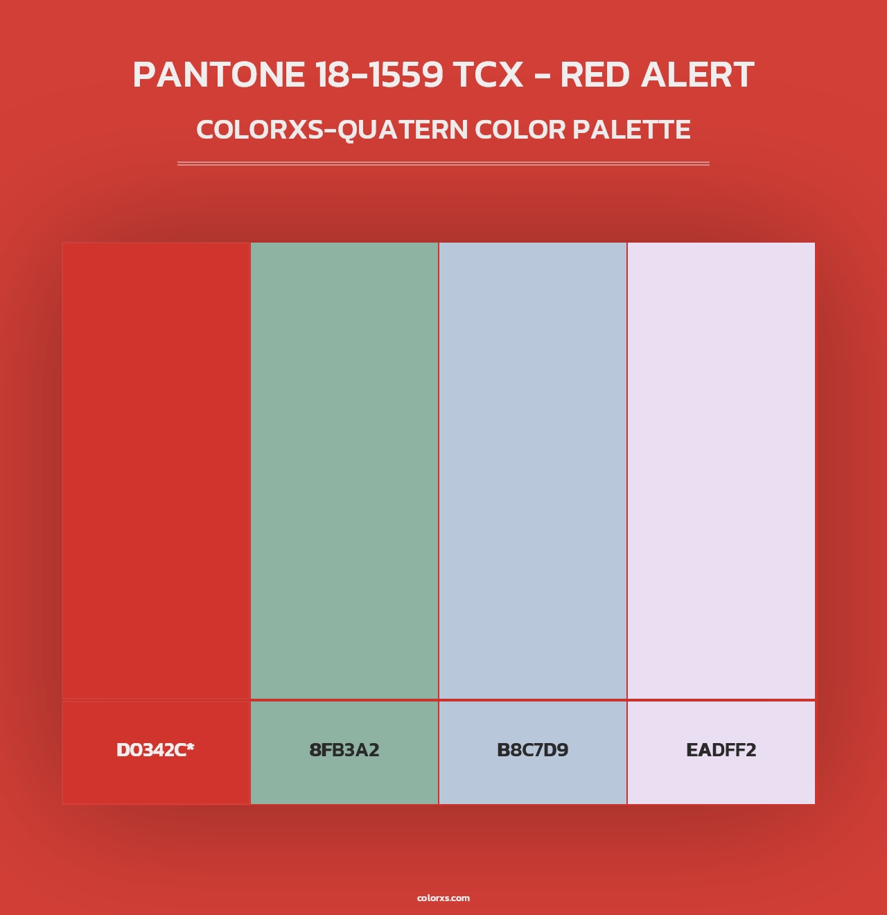 PANTONE 18-1559 TCX - Red Alert - Colorxs Quad Palette