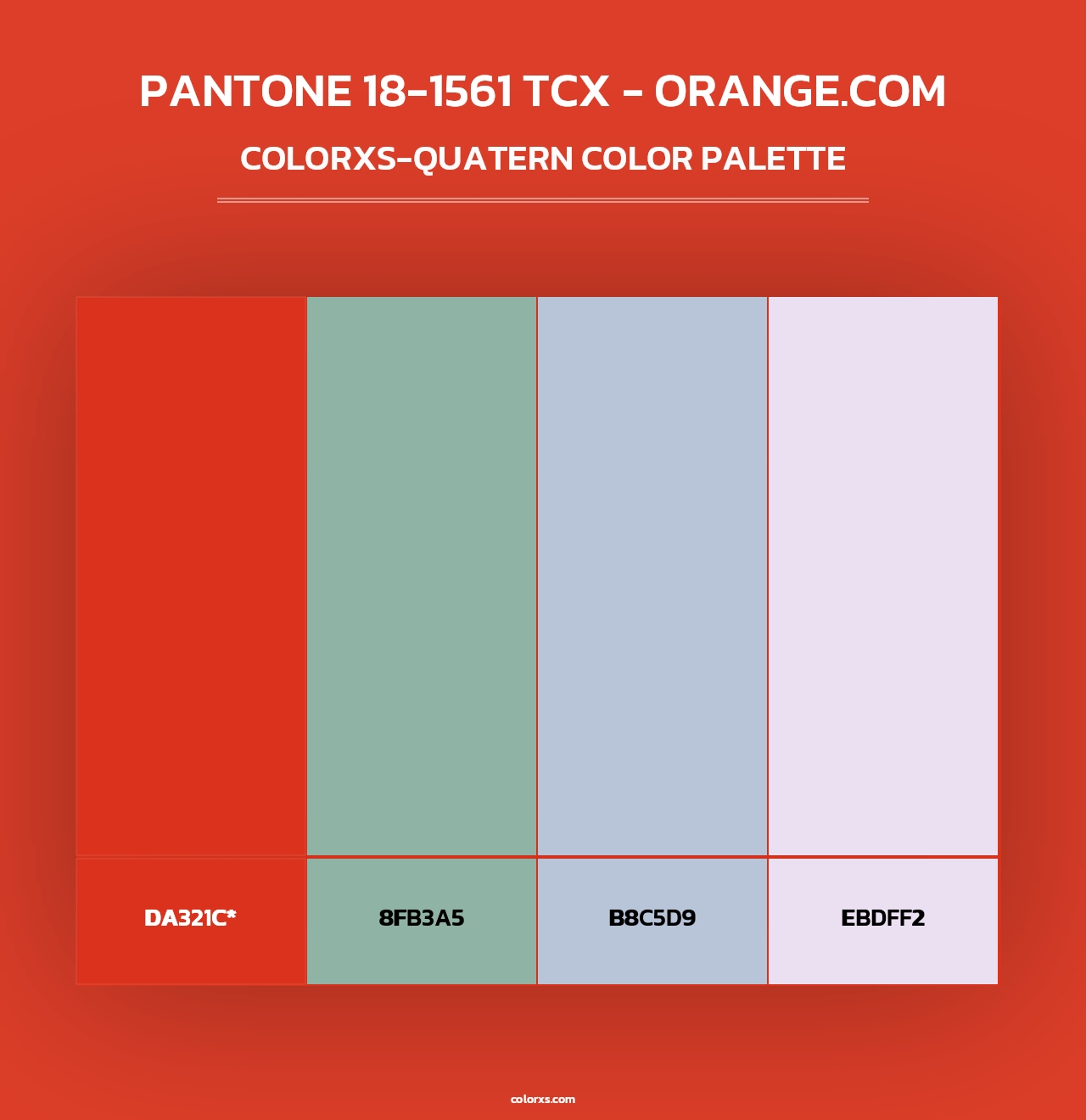 PANTONE 18-1561 TCX - Orange.com - Colorxs Quad Palette