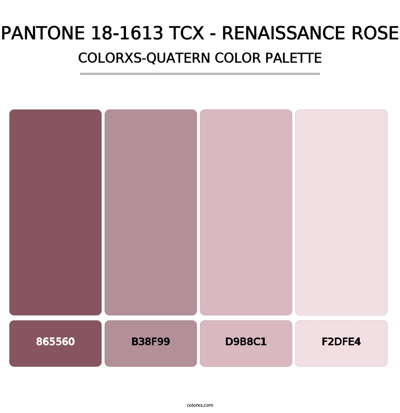 PANTONE 18-1613 TCX - Renaissance Rose - Colorxs Quatern Palette