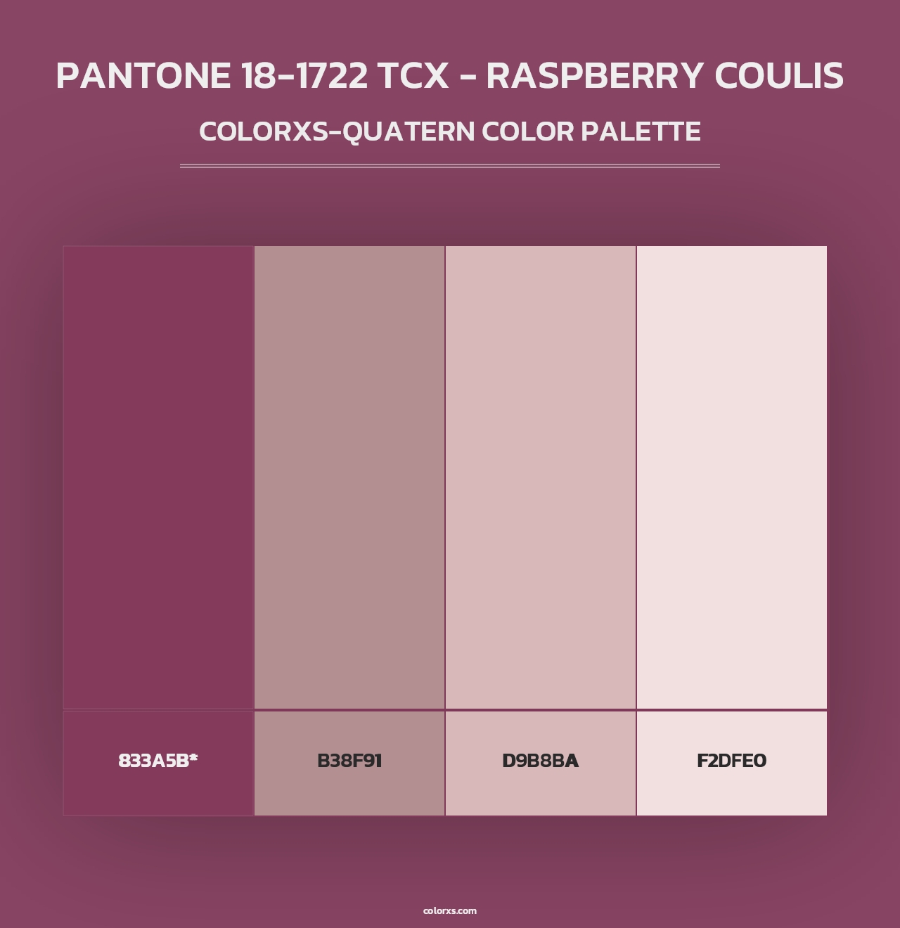 PANTONE 18-1722 TCX - Raspberry Coulis - Colorxs Quad Palette
