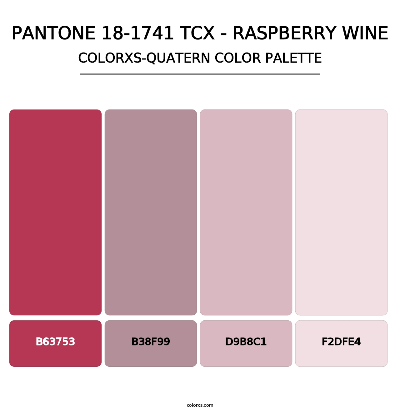 PANTONE 18-1741 TCX - Raspberry Wine - Colorxs Quatern Palette
