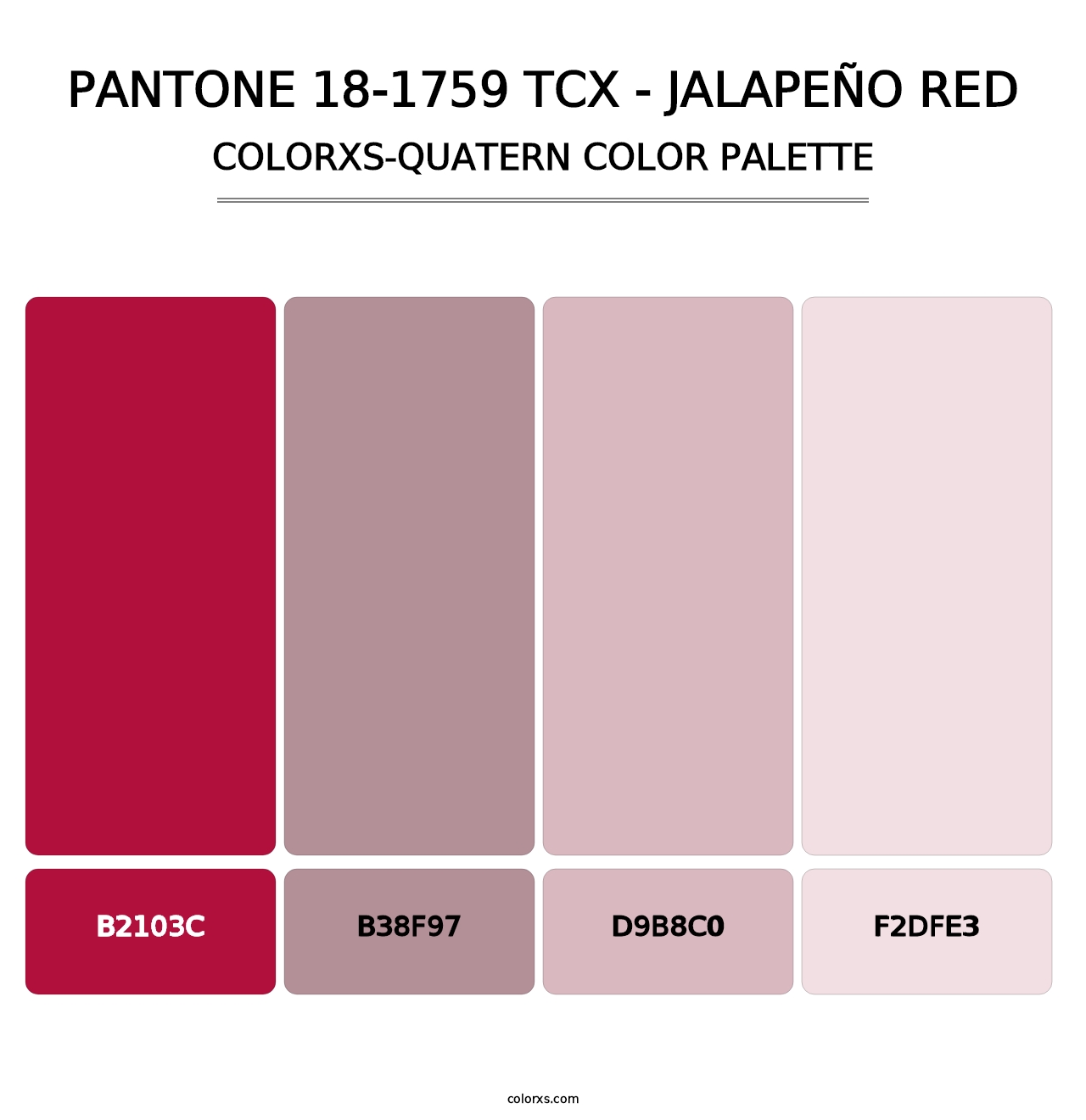 PANTONE 18-1759 TCX - Jalapeño Red - Colorxs Quatern Palette