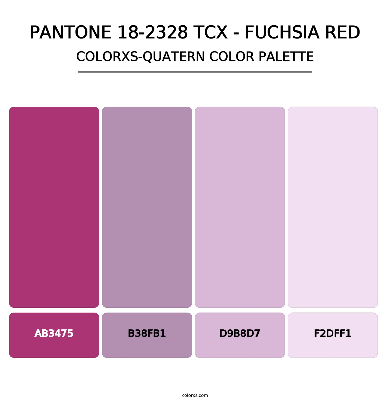PANTONE 18-2328 TCX - Fuchsia Red - Colorxs Quatern Palette