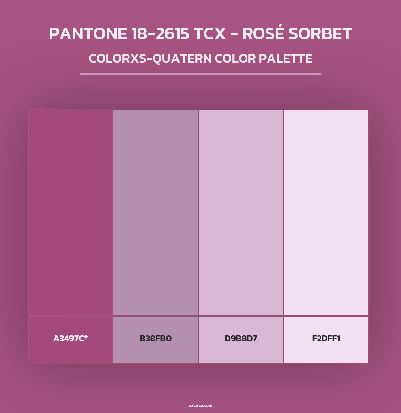 PANTONE 18-2615 TCX - Rosé Sorbet - Colorxs Quad Palette