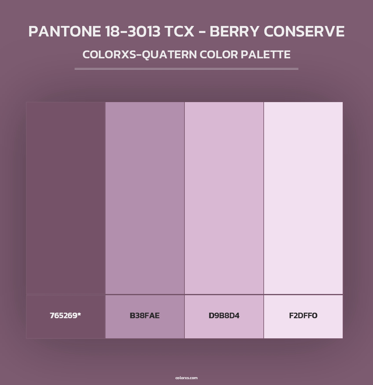 PANTONE 18-3013 TCX - Berry Conserve - Colorxs Quad Palette