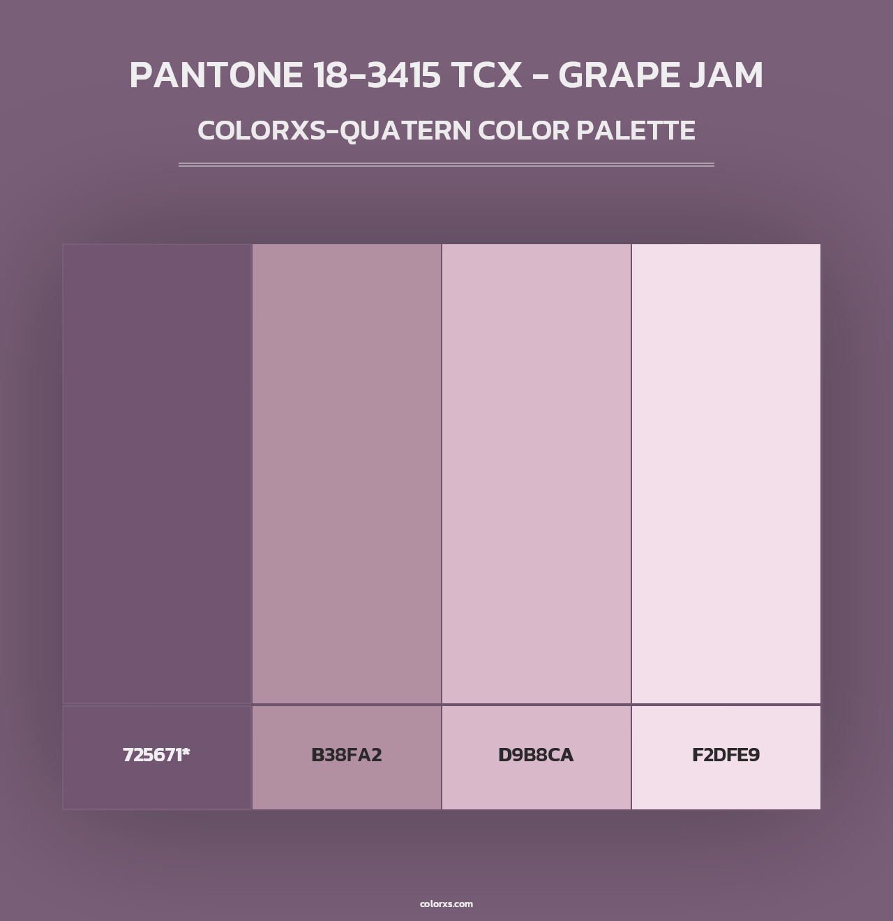 PANTONE 18-3415 TCX - Grape Jam - Colorxs Quad Palette