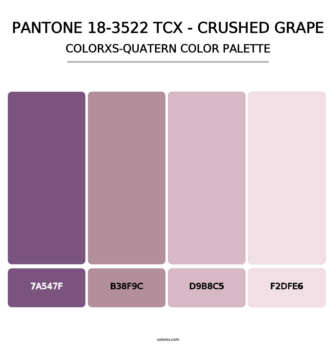 PANTONE 18-3522 TCX - Crushed Grape - Colorxs Quatern Palette