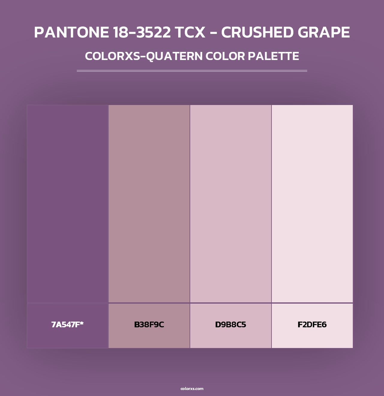 PANTONE 18-3522 TCX - Crushed Grape - Colorxs Quad Palette