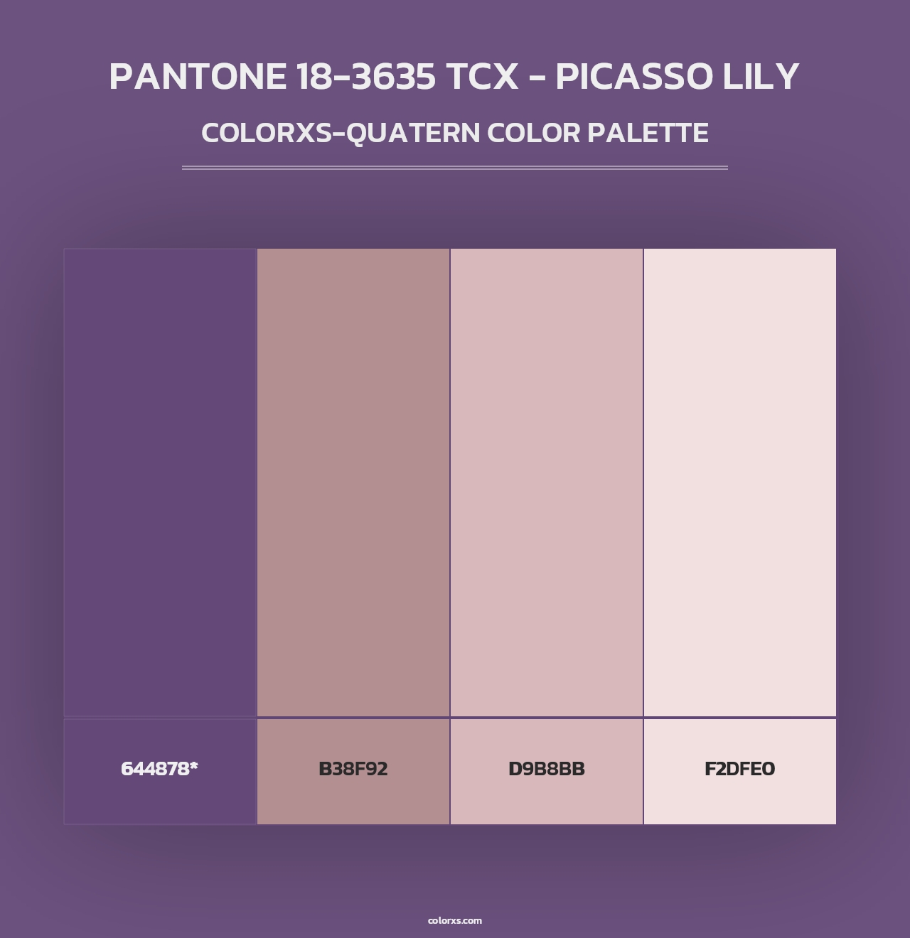 PANTONE 18-3635 TCX - Picasso Lily - Colorxs Quad Palette