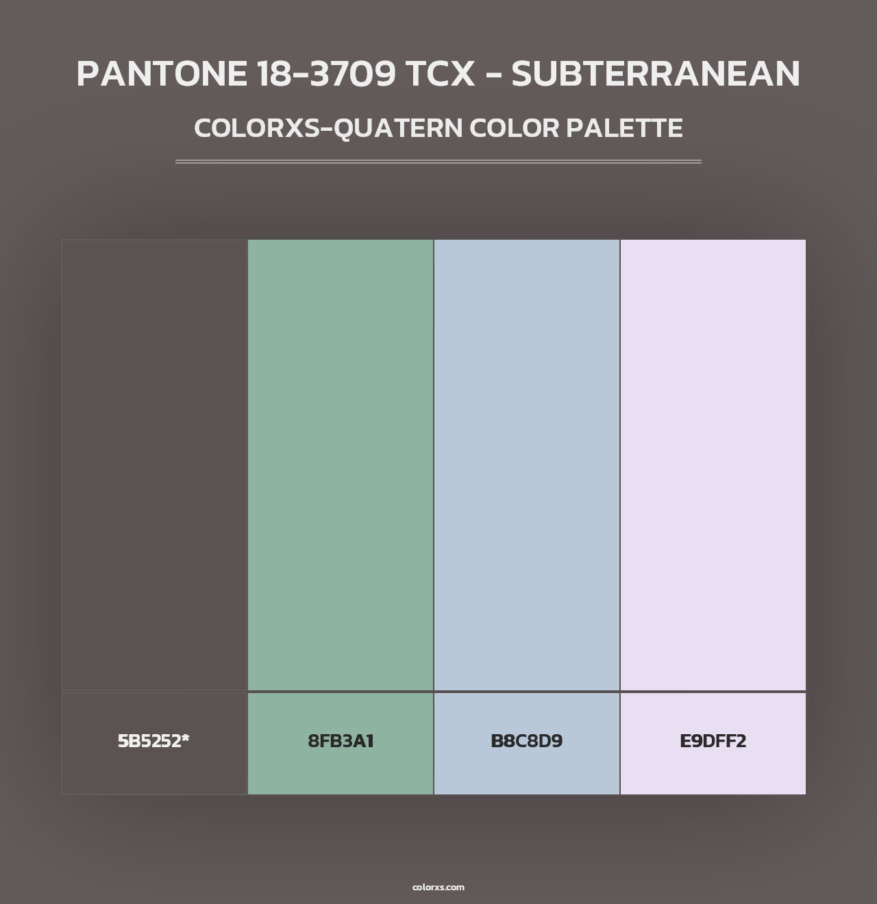 PANTONE 18-3709 TCX - Subterranean - Colorxs Quad Palette
