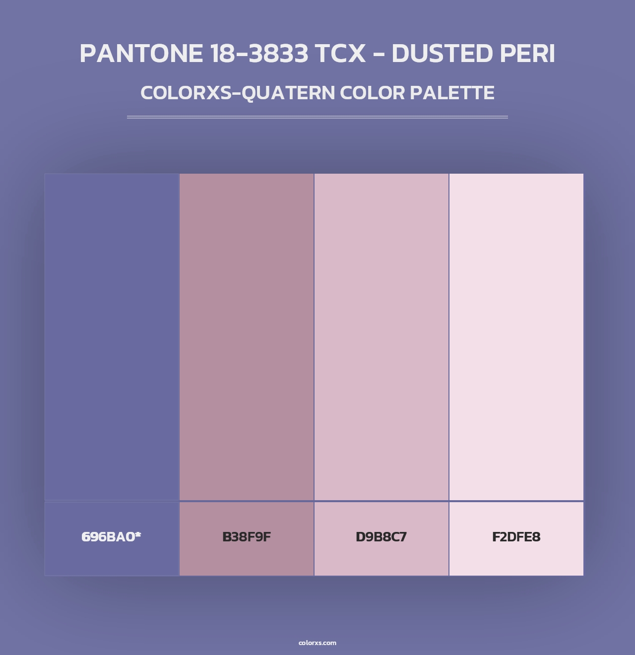 PANTONE 18-3833 TCX - Dusted Peri - Colorxs Quad Palette